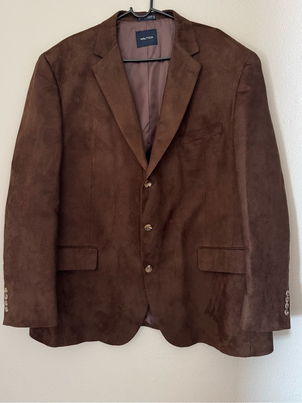Nautica Men's Chocolate Brown Faux Suede Sport Coat